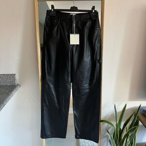 Tibi | Leather Slouchy Carpenter Pants | Size 27 | Black | Creator of Sid Jeans